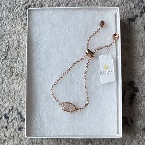Kendra Scott Elaina Rose Gold with Pink Druzy Bracelet